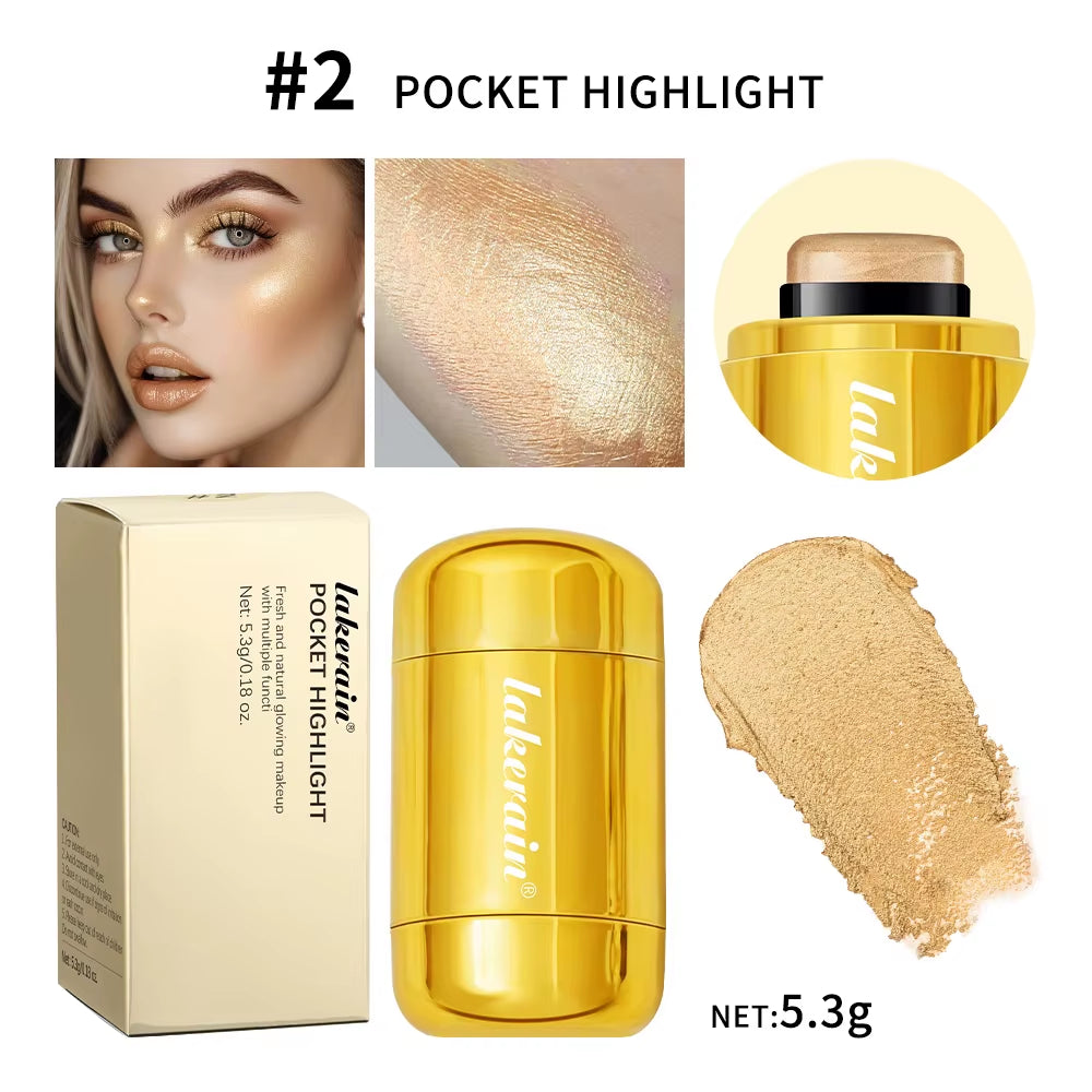 3-In-1 Blush Stick Lasting Brightens Facial Cheek Stick Moisturizing Flash Lip Gloss Makeup Lip Gloss Face Rouge