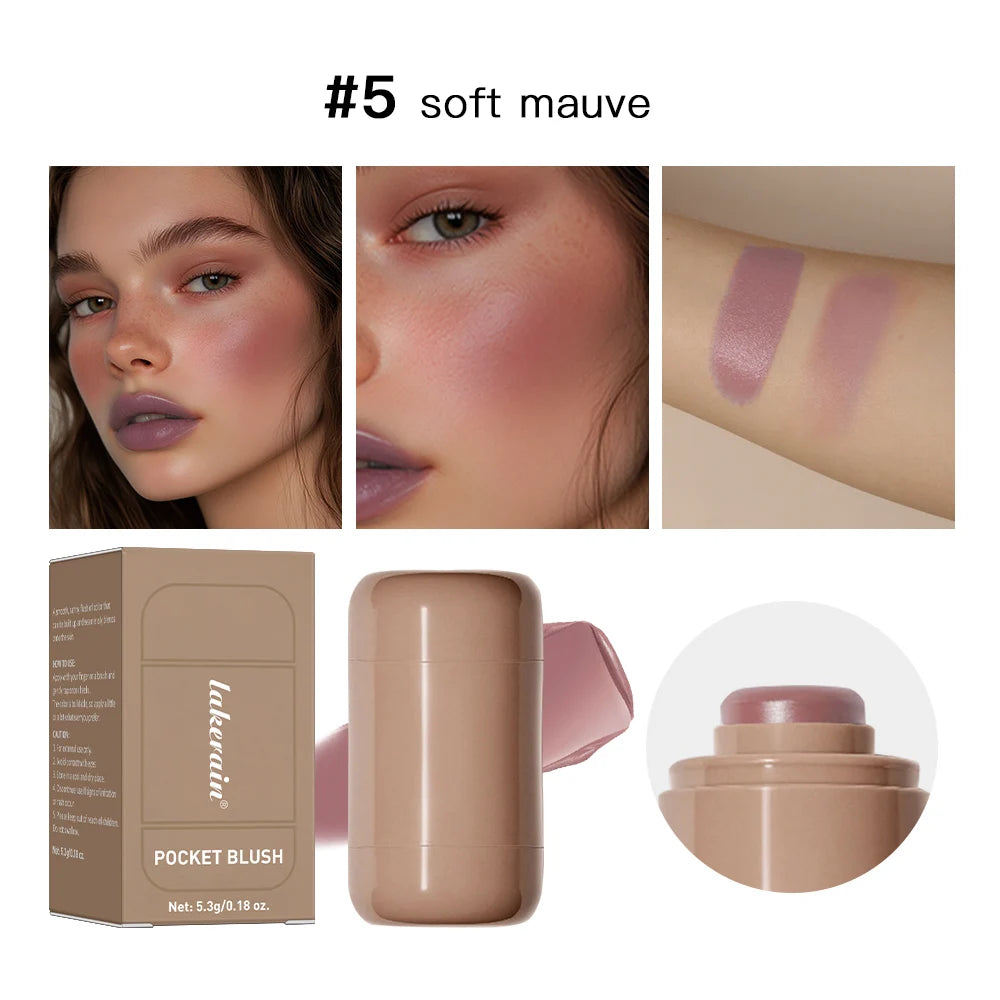3-In-1 Blush Stick Lasting Brightens Facial Cheek Stick Moisturizing Flash Lip Gloss Makeup Lip Gloss Face Rouge
