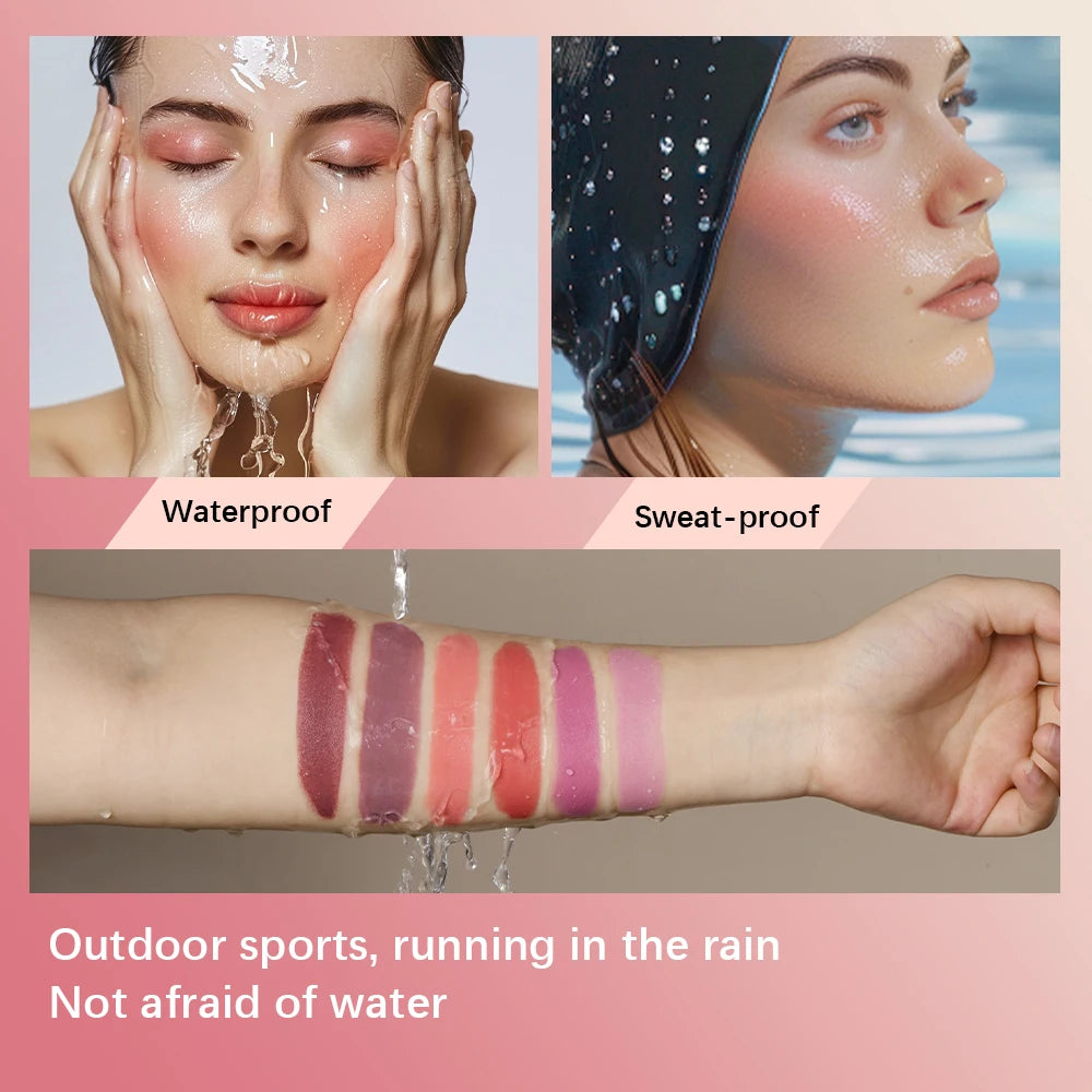 3-In-1 Blush Stick Lasting Brightens Facial Cheek Stick Moisturizing Flash Lip Gloss Makeup Lip Gloss Face Rouge