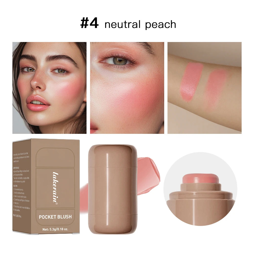 3-In-1 Blush Stick Lasting Brightens Facial Cheek Stick Moisturizing Flash Lip Gloss Makeup Lip Gloss Face Rouge